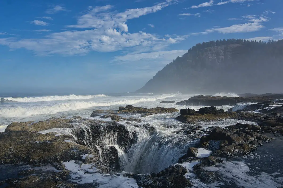 Where is thors well, where is the beach with a hole in the grund, best photography spots on the oregon coast