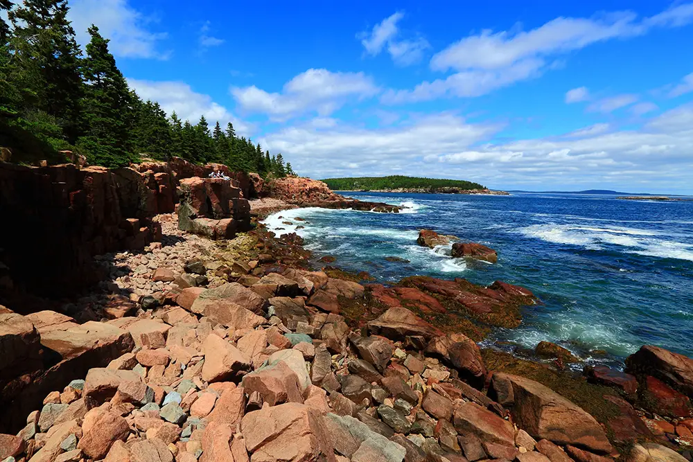 Acadia National Park rocky coast view. Best Photography spot in Maine