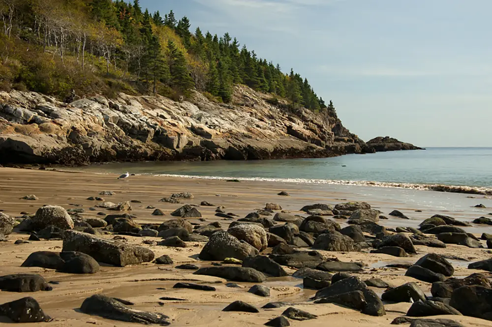 Sand Beach at Acadia National Park Maine. Best photography spots Acadia National Park