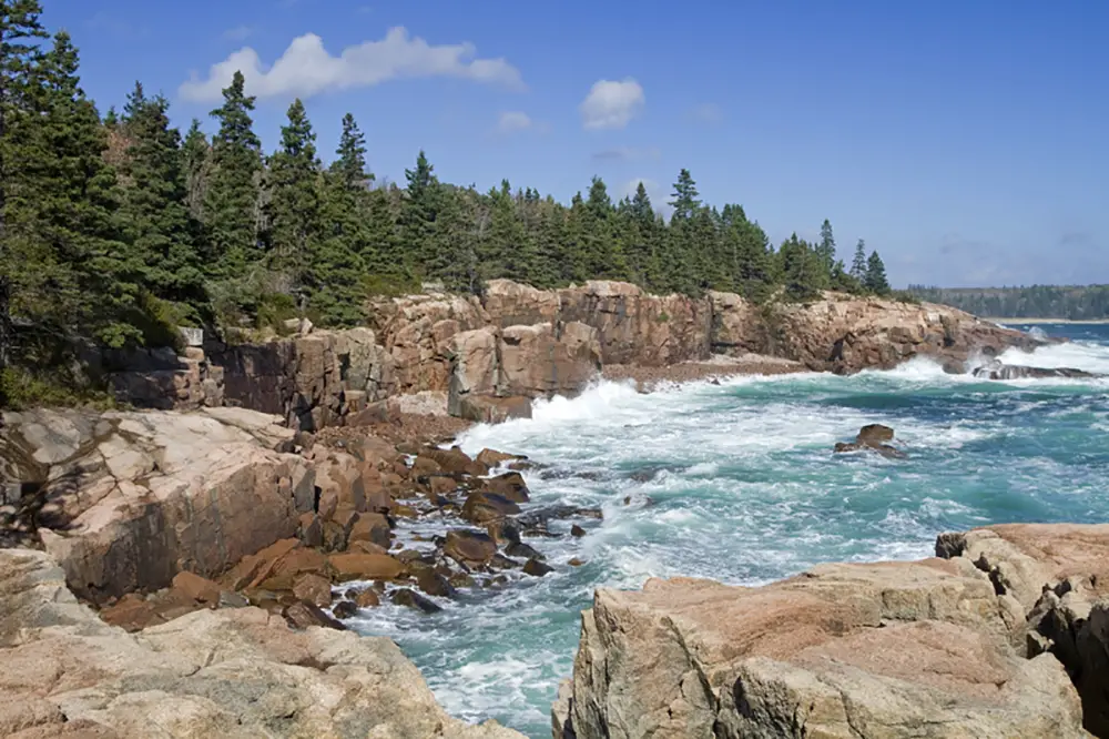 Thunder Hole in Acadia National Park Maine USA at high tide