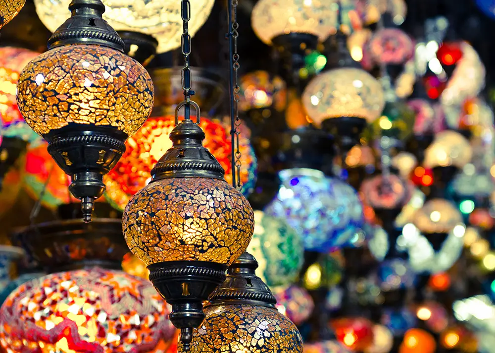 Turkish lamps at Grand Bazaar in Istanbul Turkey.The best photography spots in Istanbul