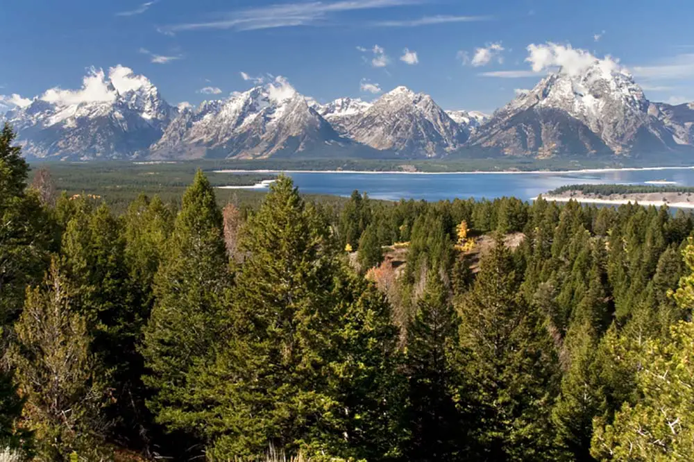 View of Grand Tetons from Signal Mountain. The best Photography spot Grand Teton National Park