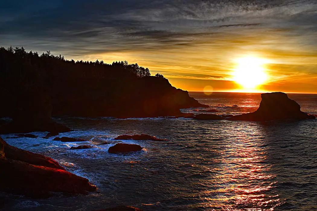 A stunning view of the sun setting at Cape Flattery. The Best photography spots in Olympic National Park