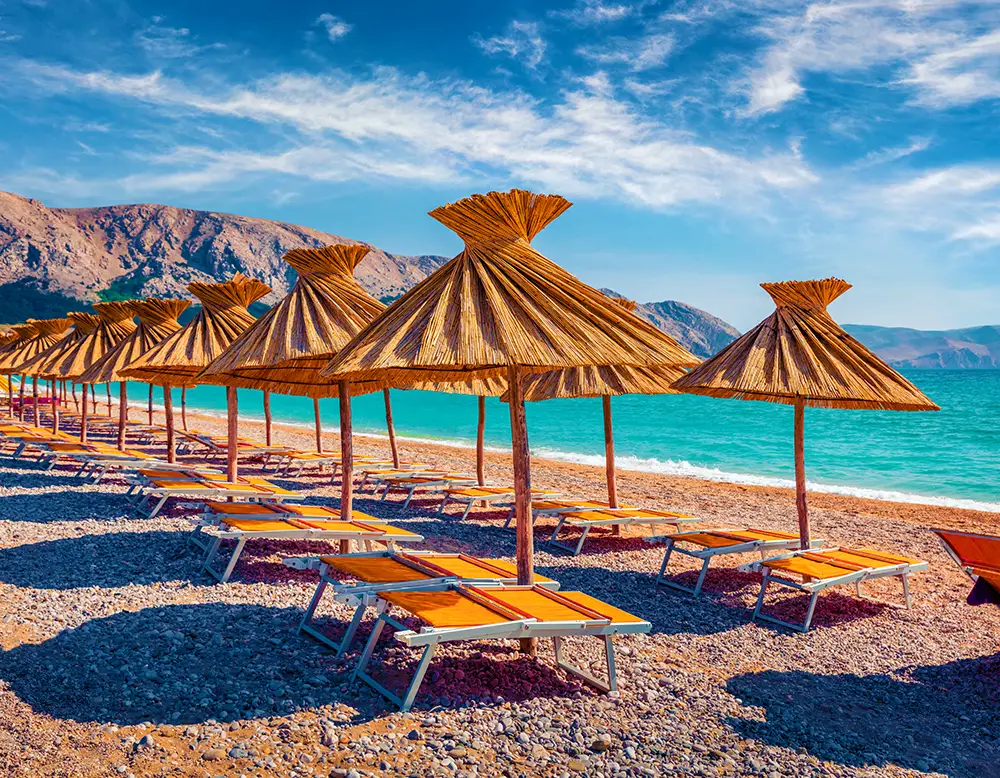 Beautiful resort scenery Baska Beach. The best Photography spots in Croatia
