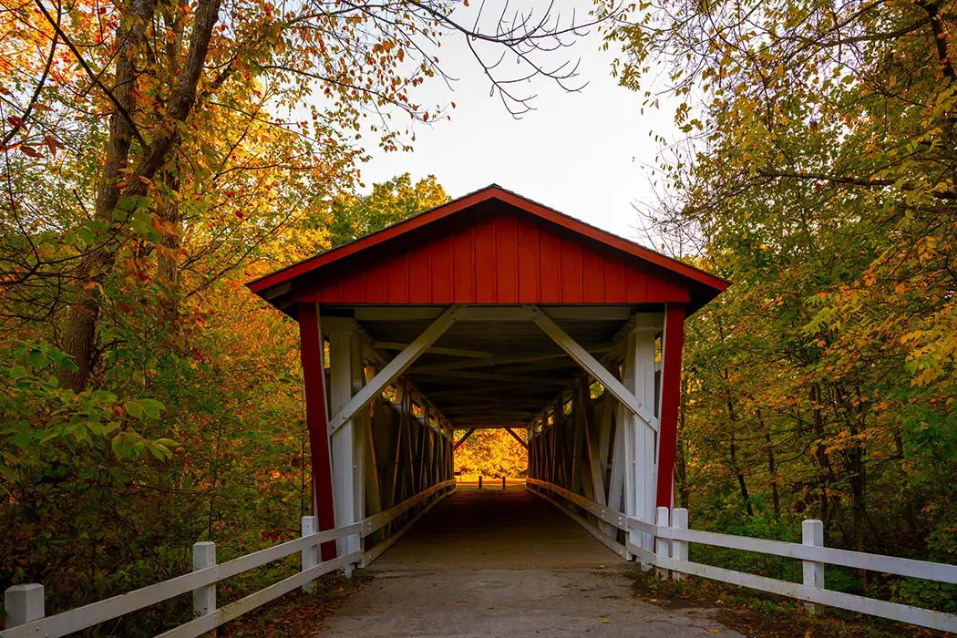 Fall Colors Begin to Show Around Everett Bridge. Best Places to Photograph Cuyahoga Valley National Park 1