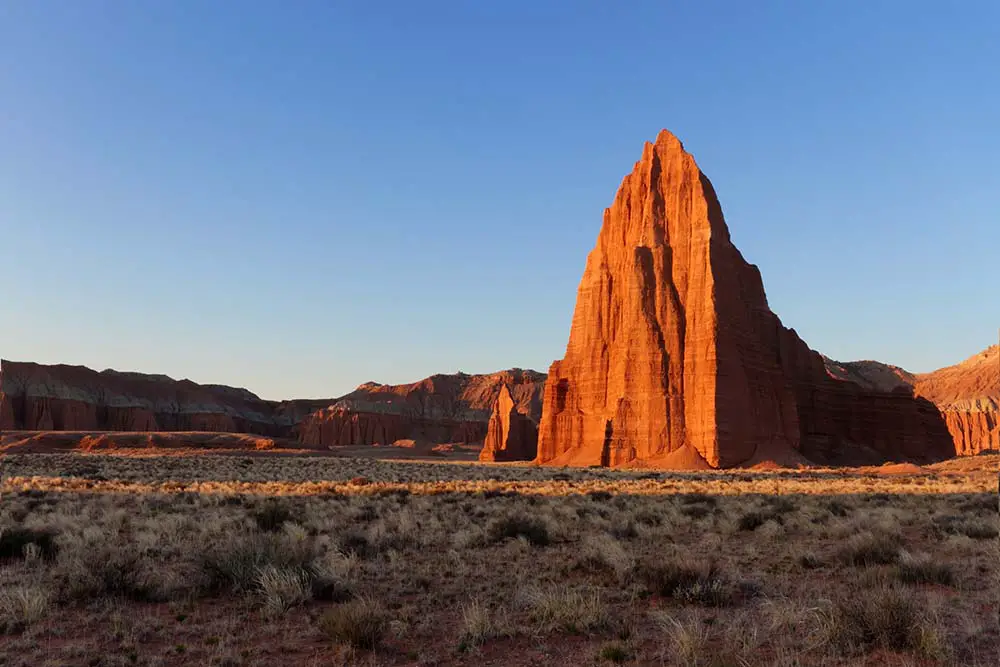 Temple of the Sun and Moon at Sunrise. Best Photography Spots in Capitol Reef National Park