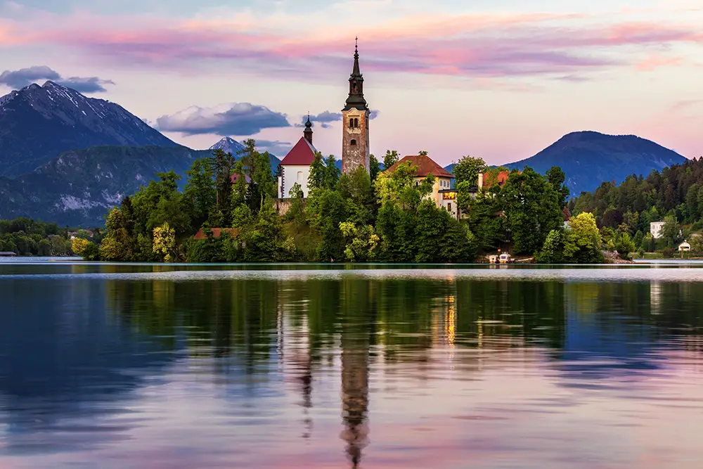 The Church of the Assumption Bled Slovenia. The best Photography spots in Slovenia