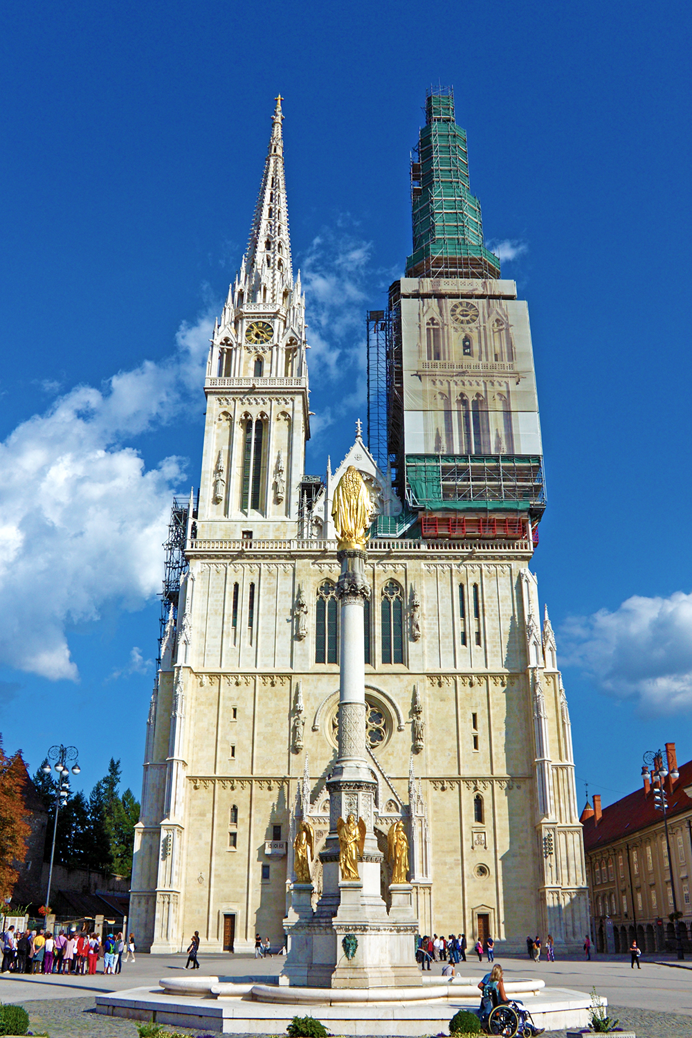 View of Cathedral of Assumption of the Blessed Virgin Mary in Zagreb. The best Photography spots in Croatia