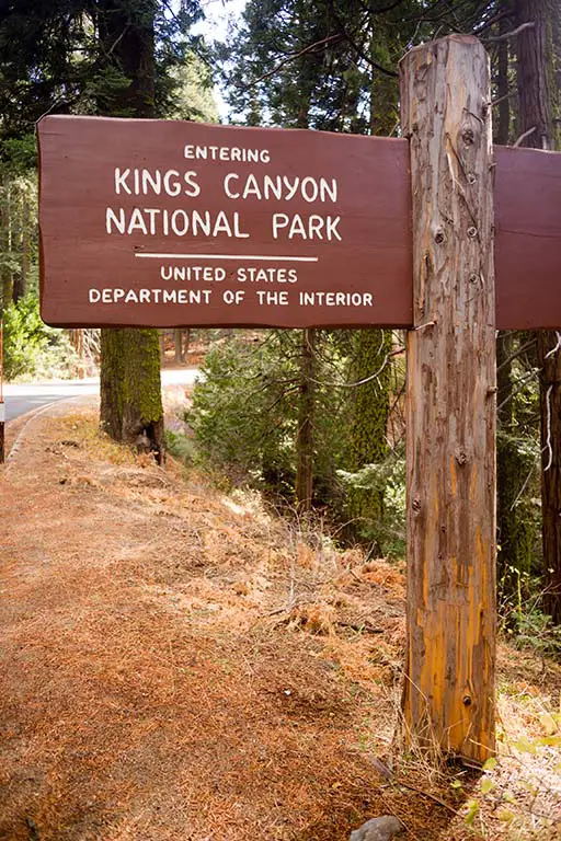 A beautiful sign showing the entrance to Kings Canyon. Best Photography Spots in Kings Canyon National Park