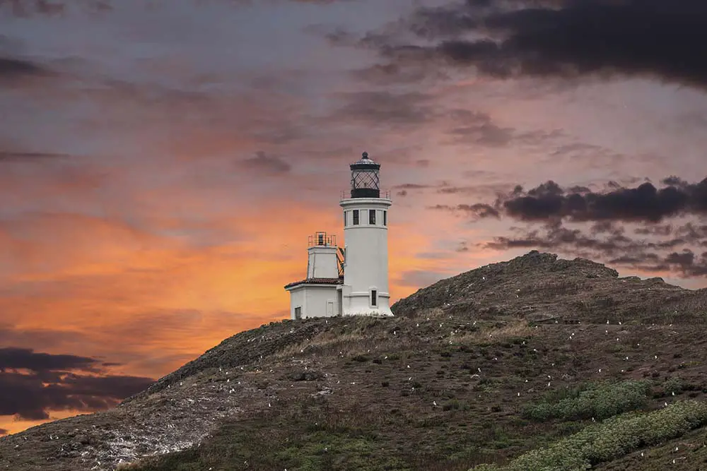 Anacapa Island Lighthouse at Sunset. Best Photogrpahy spots in Channel Islands National Park