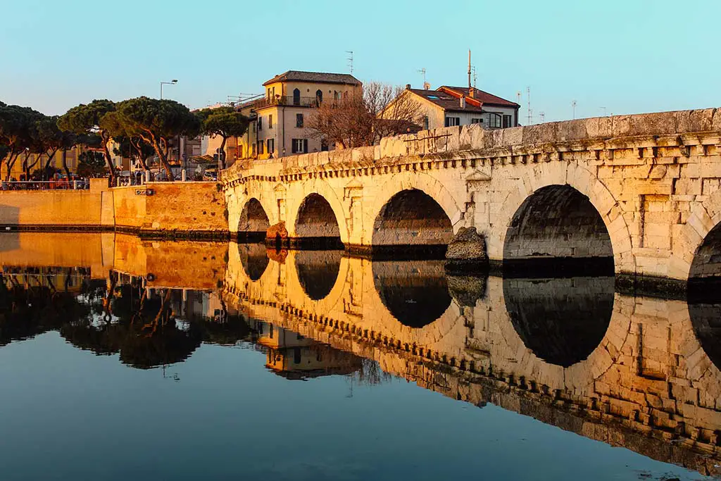 The ancient Roman bridge of Tiberius was built in Rimini. Best Photography Spots in Rimini