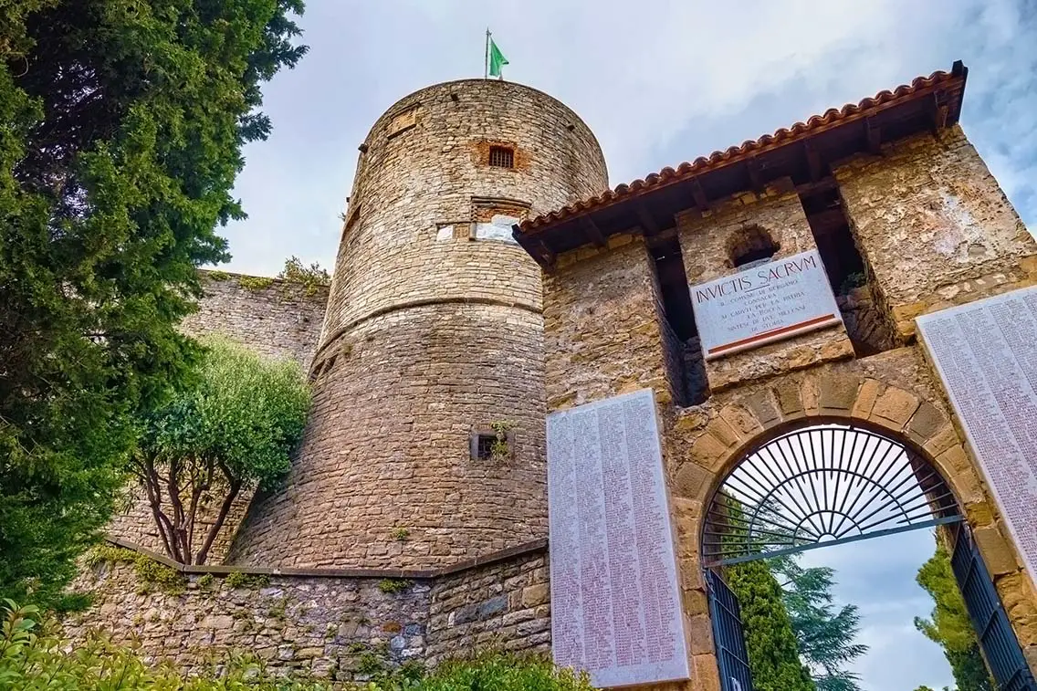 View of the Fortress of Bergamo Rocca di Bergamo. Best Photography Spots in Bergamo