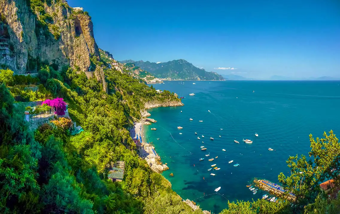 Amalfi Coast panorama Campania Italy. Best Natural Wonders in Italy