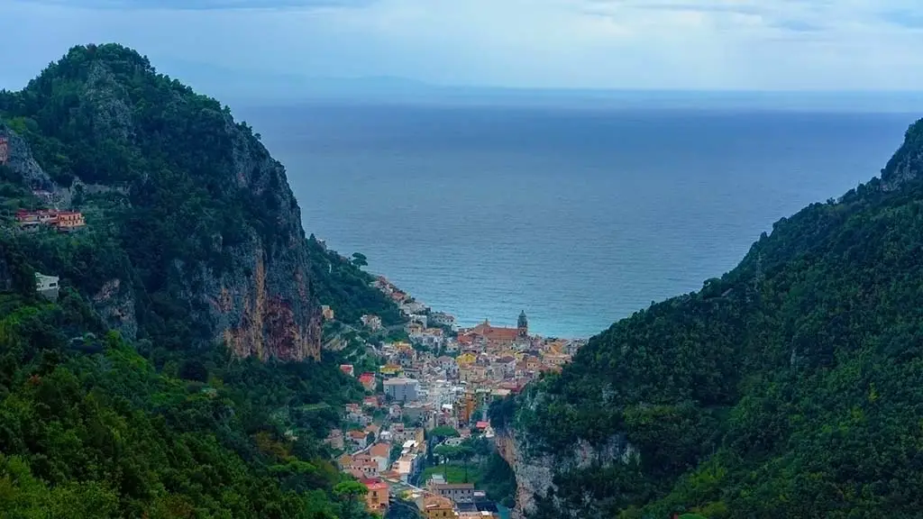 Amalfi seen from Riserva Statale Valle delle Ferriere. Best Photography Spots in Amalfi Coast