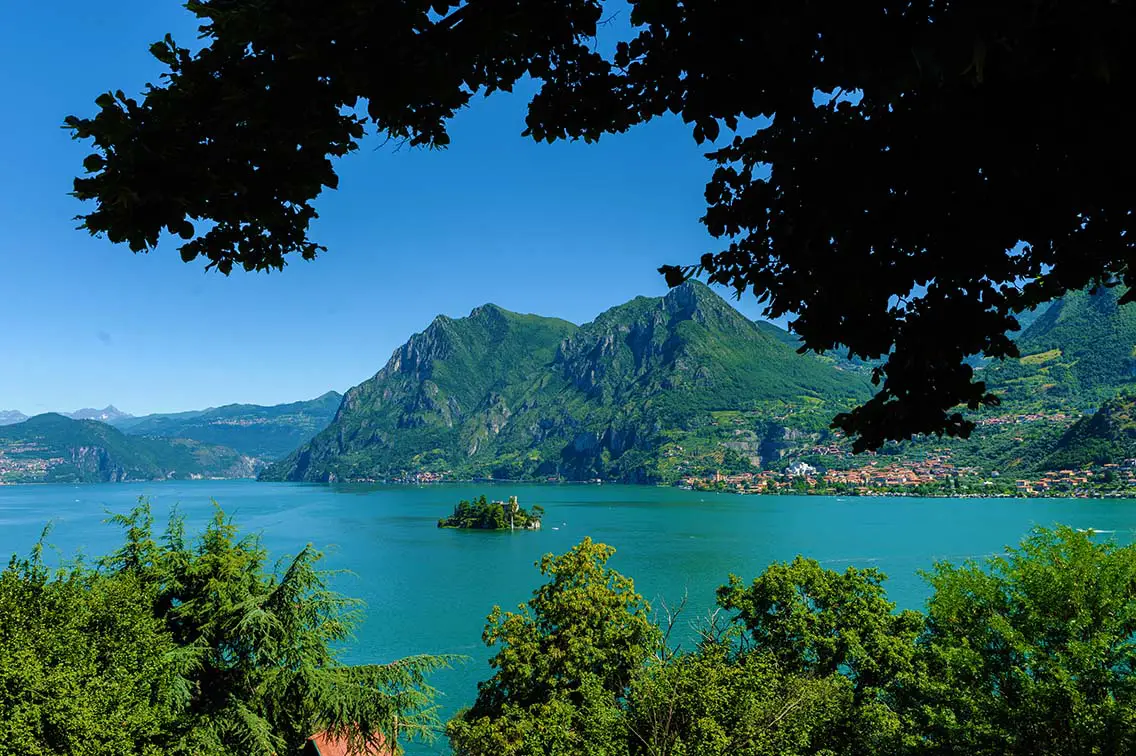 Coastline along Lake Iseo in Brescia Italy in daylight. Best Natural Wonders in Italy