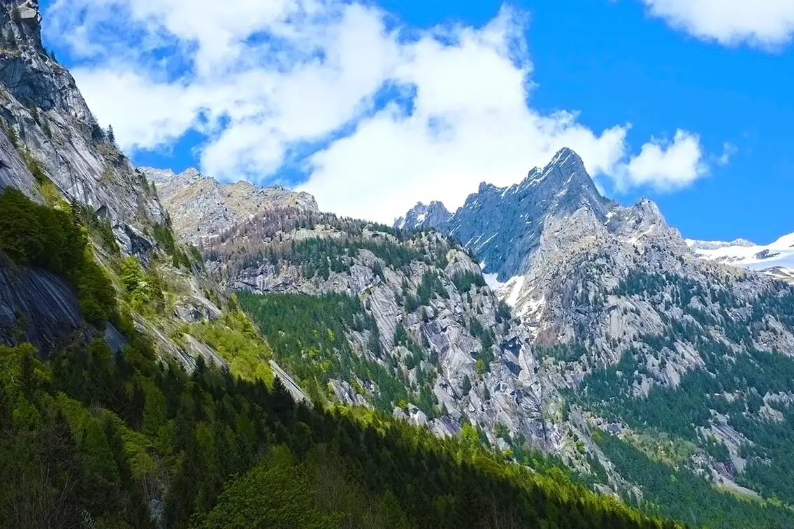 Moutain landscape in Val di Mello. Best Natural Wonders in Italy