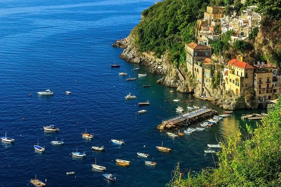 Panoramic view of Conca dei Marini. Best Photography Spots in Amalfi Coast