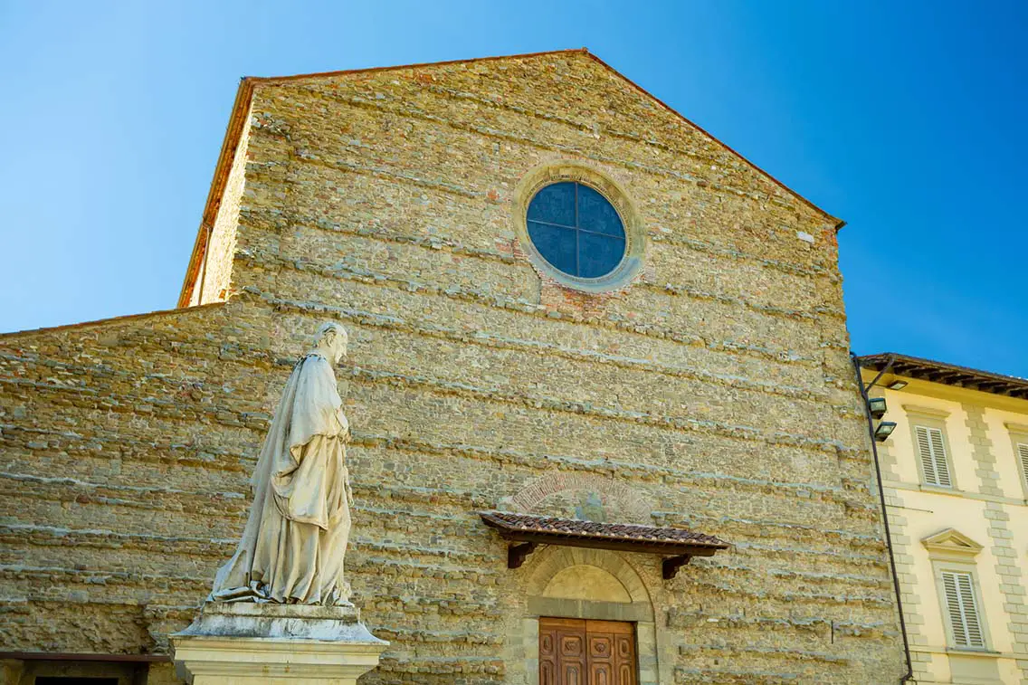 San Francesco church Arezzo. Vittorio Fossombroni monument. Best Photography Spots in Arezzo