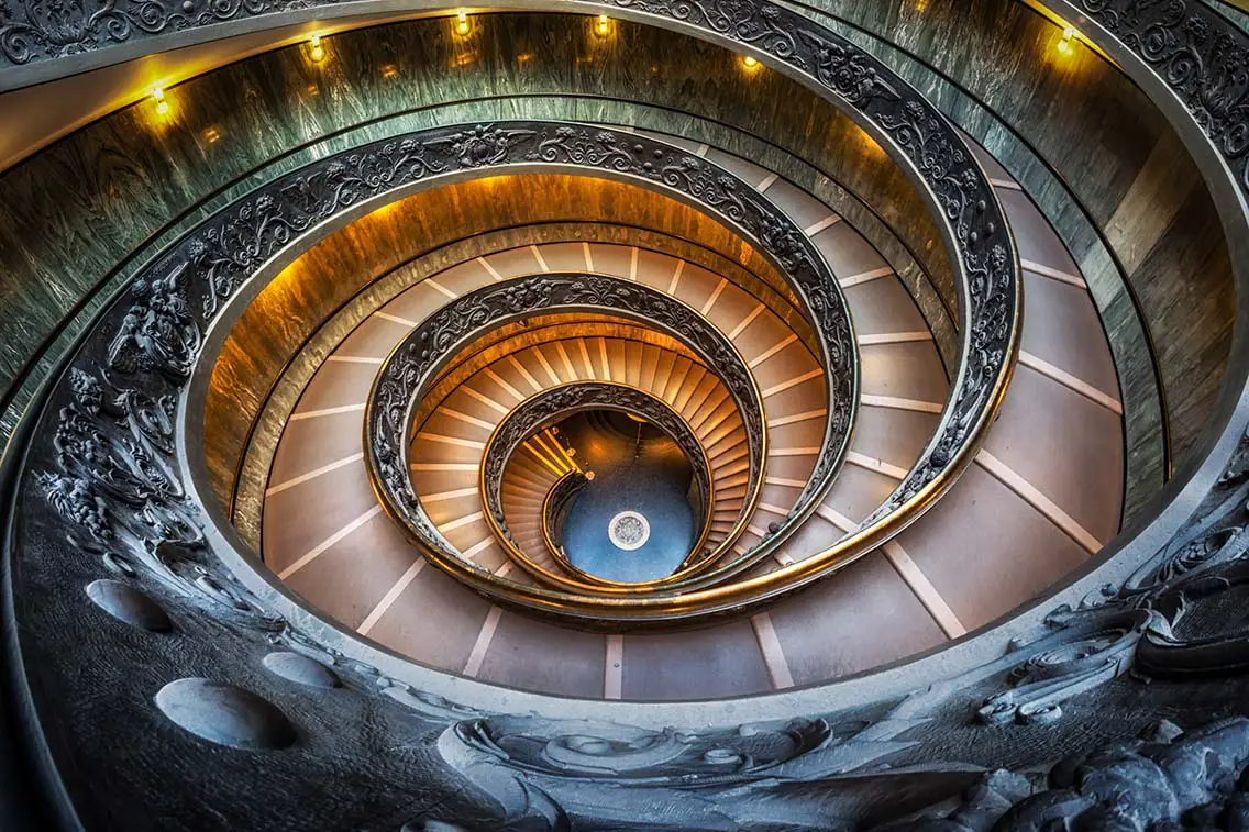 Vatican Museum Stairs. Best Photography Spots in Vatican City