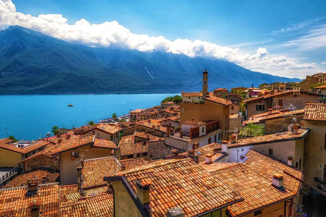 View of Limone sul garda from Limone del Castel. Best Photography spots in Lake Garda