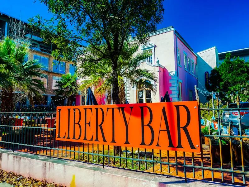 Sunny view of the Liberty Bar in the King William Historic District. Best Photography Spots in San Antonio Texas.