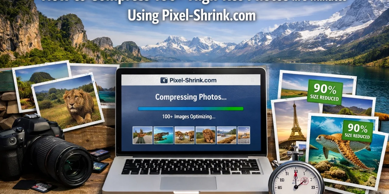 How to Compress 100+ High-Res Photos in 5 Minutes Using Pixel-Shrink.com