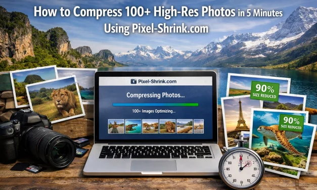 How to Compress 100+ High-Res Photos in 5 Minutes Using Pixel-Shrink.com