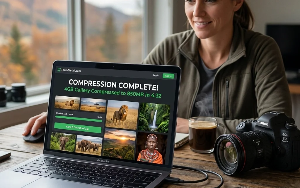 How to Compress a Full Client Gallery in 5 Minutes with Pixel-Shrink.com